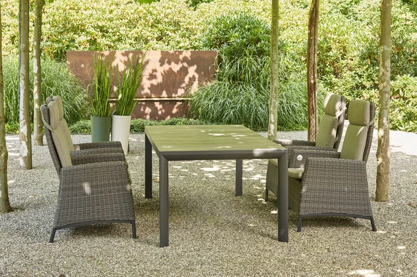 SIENA GARDEN Silva/Amira Dining Set, Anthrazit/grau, Alu/Gardino®-Geflecht/Keramik, 220 X 100cm, Inkl. 4 Diningsessel, Verstellbar 3 SIENA GARDEN Silva/Amira Dining Set, Anthrazit/grau, Alu/Gardino®-Geflecht/Keramik, 220 X 100cm, Inkl. 4 Diningsessel, Verstellbar