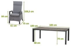 SIENA GARDEN Silva/Solea Dining Set, Anthrazit/blau/grau, Alu/Gardino®-Geflecht/Keramik, 182 X 100cm, Inkl. 4 Diningsessel, Stufenlos Verstellbar 22 SIENA GARDEN Silva/Solea Dining Set, Anthrazit/blau/grau, Alu/Gardino®-Geflecht/Keramik, 182 X 100cm, Inkl. 4 Diningsessel, Stufenlos Verstellbar -Gartenmöbel Geschäft 23845 5.jpg