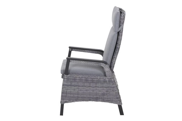 SIENA GARDEN Silva/Solea Dining Set, Anthrazit/blau/grau, Alu/Gardino®-Geflecht/Keramik, 182 X 100cm, Inkl. 4 Diningsessel, Stufenlos Verstellbar 8 SIENA GARDEN Silva/Solea Dining Set, Anthrazit/blau/grau, Alu/Gardino®-Geflecht/Keramik, 182 X 100cm, Inkl. 4 Diningsessel, Stufenlos Verstellbar – Bild 6