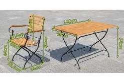 OUTFLEXX Sitzgruppe, Natur/schwarz, Stahl/FSC-Akazienholz, 120x80 Cm, 4 Klappstühle, Pulverbeschichtet, Verzinkt, Mit Armlehnen -Gartenmöbel Geschäft 23883 05.jpg