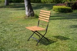 OUTFLEXX Sitzgruppe, Natur/schwarz, Stahl/FSC-Akazienholz, 120x80 Cm, 2 Klappstühle, 2-Sitzer Bank, Pulverbeschichtet, Geölt -Gartenmöbel Geschäft 23884 02.jpg