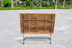 OUTFLEXX Sitzgruppe, Natur/schwarz, Stahl/FSC-Akazienholz, 120x80 Cm, 2 Klappstühle, 2-Sitzer Bank, Pulverbeschichtet, Geölt -Gartenmöbel Geschäft 23884 09.jpg