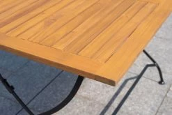 OUTFLEXX Sitzgruppe, Natur/schwarz, Stahl/FSC-Akazienholz, 120x80 Cm, 2 Klappstühle, 2-Sitzer Bank, Pulverbeschichtet, Geölt -Gartenmöbel Geschäft 23884 10.jpg