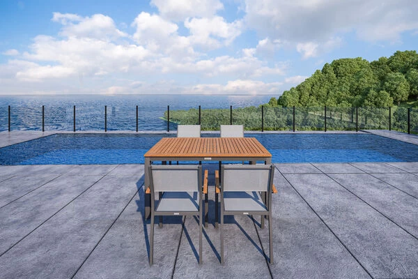 VILLANA Esstischgarnitur, Anthrazit/grau, Alu/ FSC-Akazienholz, Ausziehtisch 150/200 Cm, 4 Stapelstühle 10 VILLANA Esstischgarnitur, Anthrazit/grau, Alu/ FSC-Akazienholz, Ausziehtisch 150/200 Cm, 4 Stapelstühle – Bild 8