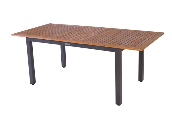 VILLANA Esstischgarnitur, Anthrazit/grau, Alu/ FSC-Akazienholz, Ausziehtisch 150/200 Cm, 4 Stapelstühle 14 VILLANA Esstischgarnitur, Anthrazit/grau, Alu/ FSC-Akazienholz, Ausziehtisch 150/200 Cm, 4 Stapelstühle – Bild 12