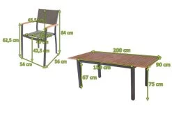 VILLANA Esstischgarnitur, Anthrazit/grau, Alu/ FSC-Akazienholz, Ausziehtisch 150/200 Cm, 4 Stapelstühle 25 VILLANA Esstischgarnitur, Anthrazit/grau, Alu/ FSC-Akazienholz, Ausziehtisch 150/200 Cm, 4 Stapelstühle -Gartenmöbel Geschäft 23909 05.jpg