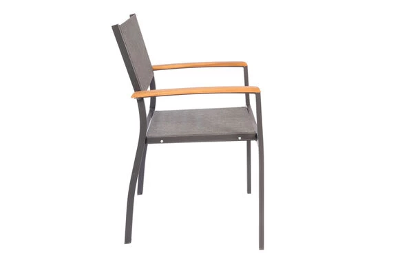 VILLANA Esstischgarnitur, Anthrazit/grau, Alu/ FSC-Akazienholz, Ausziehtisch 150/200 Cm, 4 Stapelstühle 20 VILLANA Esstischgarnitur, Anthrazit/grau, Alu/ FSC-Akazienholz, Ausziehtisch 150/200 Cm, 4 Stapelstühle – Bild 18