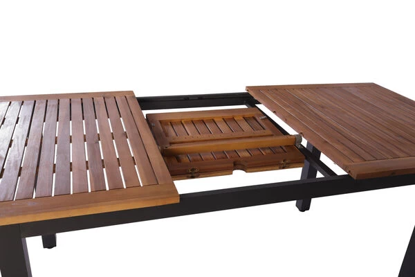 VILLANA Esstischgarnitur, Anthrazit/grau, Alu/ FSC-Akazienholz, Ausziehtisch 150/200 Cm, 4 Stapelstühle 16 VILLANA Esstischgarnitur, Anthrazit/grau, Alu/ FSC-Akazienholz, Ausziehtisch 150/200 Cm, 4 Stapelstühle – Bild 14