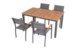 VILLANA Esstischgarnitur, Anthrazit/grau, Alu/ FSC-Akazienholz, Ausziehtisch 150/200 Cm, 4 Stapelstühle 22 VILLANA Esstischgarnitur, Anthrazit/grau, Alu/ FSC-Akazienholz, Ausziehtisch 150/200 Cm, 4 Stapelstühle -Gartenmöbel Geschäft 23909 15.jpg