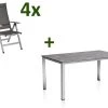KETTLER Cubic/Easy Esstischgarnitur, Silber/anthrazit, Alu/Textilene, Tisch 160x90 Cm, 4 Multipo -Gartenmöbel Geschäft 28704 1.jpg