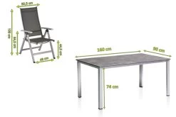 KETTLER Cubic/Easy Esstischgarnitur, Silber/anthrazit, Alu/Textilene, Tisch 160x90 Cm, 4 Multipo -Gartenmöbel Geschäft 28704 4.jpg