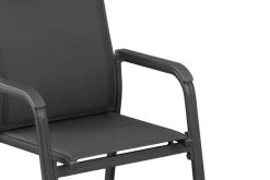 KETTLER Cubic/Basic Plus Esstischgarnitur, Anthrazit, Alu/HPL/Textilene, 140/210x70 Cm, 6 Stapelsessel -Gartenmöbel Geschäft 28833 06.jpg