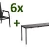 KETTLER Cubic/Basic Plus Padded Esstischgarnitur, Anthrazit, Alu/HPL/Textilene, 140/210x70 Cm, 6 Stapelsessel -Gartenmöbel Geschäft 28841 01.jpg