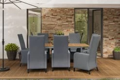 OUTFLEXX Malaga Sitzgruppe, Natur/anthrazit/flanelle, FSC-Teak/Edelstahl/Alu/Sunbrella, 150/200x90cm, 8 Sessel, Plattenstärke 20mm, Verstellbare Rückenlehne -Gartenmöbel Geschäft 28873 CGI 02.jpg