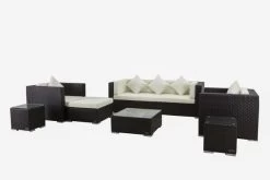 OUTFLEXX Loungemöbel-Set, Braun, Polyrattan, Für 6 Personen, Inkl. Kaffeetisch, Wasserfeste Kissenbox -Gartenmöbel Geschäft 2 1303 BOX B.jpg