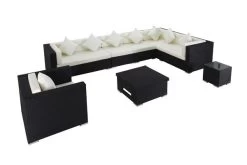OUTFLEXX Loungemöbel-Set, Schwarz, Polyrattan, Für 8 Personen, Inkl. Loungetisch, Wasserfeste Kissenbox -Gartenmöbel Geschäft 2 1380 BOX D.jpg