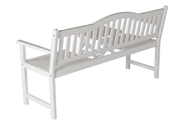 VILLANA Gartenbank, Weiß, Akazienholz, 152 X 59 X 86 Cm, 2-3 Personen, Klapptisch-Funktion 9 VILLANA Gartenbank, Weiß, Akazienholz, 152 X 59 X 86 Cm, 2-3 Personen, Klapptisch-Funktion – Bild 7