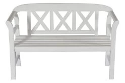 VILLANA Gartenbank, Weiß, Akazienholz, 128 X 54 X 81 Cm, 2 Personen -Gartenmöbel Geschäft 2 13853.jpg