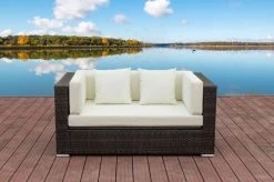 OUTFLEXX 2-Sitzer Sofa, Braun Marmoriert, Polyrattan, 152 X 85 X 70 Cm, Wasserfeste Kissenbox -Gartenmöbel Geschäft 2 15734 2 BOX.jpg