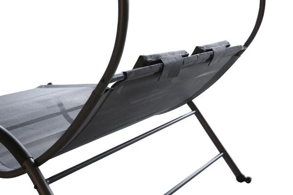 OUTFLEXX Doppelliege, Anthrazit, Polyester/Stahl Pulverbeschichtet, 205x138x34cm, Inkl. Nackenkissen, Rollbar 10 OUTFLEXX Doppelliege, Anthrazit, Polyester/Stahl Pulverbeschichtet, 205x138x34cm, Inkl. Nackenkissen, Rollbar – Bild 8