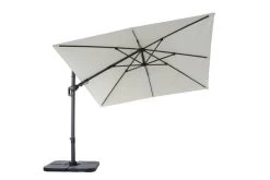 OUTFLEXX Ampelschirm, Creme, Pulverbesch. Aluminium, 300x300 Cm, Inkl. Plattenständer, Twist-Funktion -Gartenmöbel Geschäft 2 16108.jpg