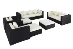 OUTFLEXX Loungemöbel-Set, Schwarz, Polyrattan, Für 9 Personen, Inkl. Kaffeetisch, Wasserfeste Kissenbox -Gartenmöbel Geschäft 2 1716 BOX B.jpg