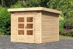 KARIBU Gartenhaus Kandern 3, Fichtenholz 28 Mm, Flachdach -Gartenmöbel Geschäft 2 18009 1.jpg