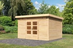 KARIBU Gartenhaus Kandern 9, Fichtenholz 28 Mm, Naturbelassen, Ca. 10,8 M² -Gartenmöbel Geschäft 2 18012.jpg