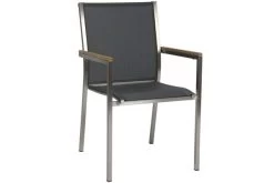 STERN Polaris Esstischgruppe, Silbergrau, Edelstahl/FSC-Teak, Tisch 150/200 X 90 Cm, 6 Stapelsessel -Gartenmöbel Geschäft 2 18091.jpg