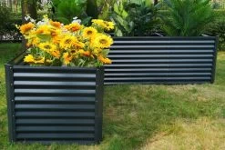 OUTFLEXX Eck-Hochbeet, Anthrazit, Zincalume, 270x270x90x84cm -Gartenmöbel Geschäft 2 18174.jpg