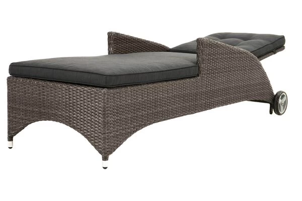Ploß Rocking Comfort Rollliege, Grau/braun-meliert, Polyrattan, 195x65x42cm, Verstellbar, Hohe Sitzhöhe 4 Ploß Rocking Comfort Rollliege, Grau/braun-meliert, Polyrattan, 195x65x42cm, Verstellbar, Hohe Sitzhöhe – Bild 2