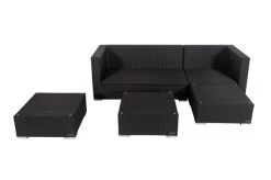 OUTFLEXX Loungemöbel-Set, Schwarz, Polyrattan, 5 Personen, Wasserfeste Kissenbox, Inkl. Kaffeetisch -Gartenmöbel Geschäft 2 18226 BOX B.jpg