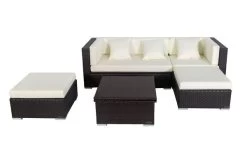 OUTFLEXX Loungemöbel-Set, Braun, Polyrattan, 5 Personen, Wasserfeste Kissenbox, Inkl. Loungetisch -Gartenmöbel Geschäft 2 18227 BOX D.jpg