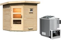 KARIBU Saunahaus Pekka, Fichtenholz 38mm, Eckeinstieg, Ca. 3,7m² -Gartenmöbel Geschäft 2 18478 8.jpg