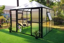 OUTFLEXX Gewächshaus, Schwarz, Alu/Polycarbonat, 295x295x270 Cm, Pulverbeschichtet -Gartenmöbel Geschäft 2 20086.jpg