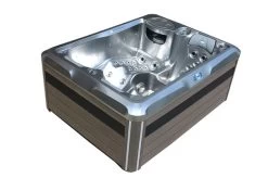 Outtech Steel Art Aurius Whirlpool, Grau/schwarz, 215x165x88 Cm / 900L, 3 Pers., LED Corner Light, LCD Balboa Anzeige, WIFI READY