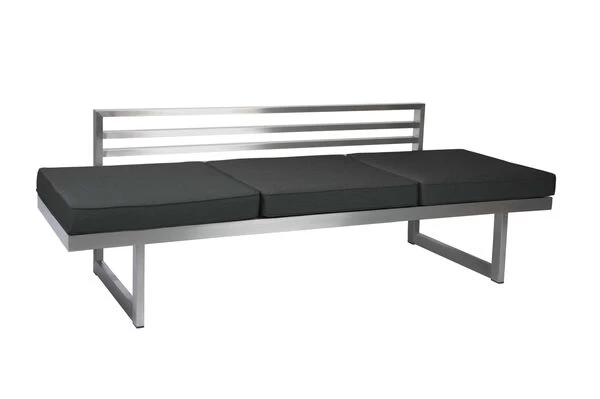 STERN New Holly Dining-Bank/Liege, Silbergrau, Edelstahl, 216x77x73 Cm, Inkl. Polster Schiefergrau 4 STERN New Holly Dining-Bank/Liege, Silbergrau, Edelstahl, 216x77x73 Cm, Inkl. Polster Schiefergrau – Bild 2