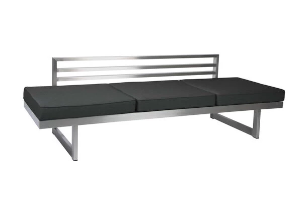 STERN New Holly Lounge/Liege, Silber/schiefergrau, Edelstahl, 216x77x68 Cm, Inkl. Polster Schiefergrau 4 STERN New Holly Lounge/Liege, Silber/schiefergrau, Edelstahl, 216x77x68 Cm, Inkl. Polster Schiefergrau – Bild 2