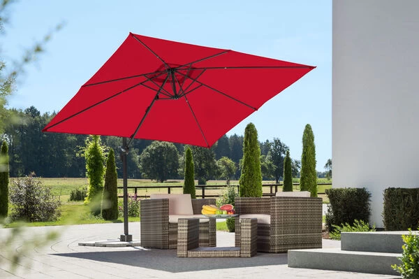 Schneider® SCHNEIDER Rhodos Junior Ampelschirm, Rot, 270x270 Cm, Quadratisch 4 Schneider® SCHNEIDER Rhodos Junior Ampelschirm, Rot, 270x270 Cm, Quadratisch – Bild 2