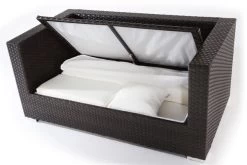 OUTFLEXX 2-Sitzer Sofa, Braun, Polyrattan, 152x85x70cm, Inkl. Polster, Wasserfeste Kissenbox -Gartenmöbel Geschäft 2 2393 2 BOX.jpg