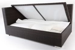 OUTFLEXX 2-Sitzer Ecksofa, Braun, Polyrattan, 145x85x70cm, Armlehne Re, Inkl. Kissen, Wasserfeste Kissenbox -Gartenmöbel Geschäft 2 2393 4 BOX.jpg
