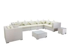 OUTFLEXX Loungemöbel-Set, Weiß, Polyrattan, Für 8 Personen, Inkl. Kaffeetisch, Wasserfeste Kissenbox -Gartenmöbel Geschäft 2 2510 BOX B.jpg