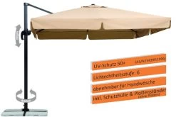 Schneider® SCHNEIDER Rhodos Ampelschirm, Natur, Quadratisch, 300 X 300 Cm -Gartenmöbel Geschäft 2 2652 1.jpg