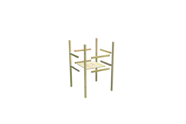 KARIBU Benjamin Stelzenhaus, Terragrau, Nordische Fichte, 198x244x309cm, Mit Rutsche Rot Und Holzrampe 9 KARIBU Benjamin Stelzenhaus, Terragrau, Nordische Fichte, 198x244x309cm, Mit Rutsche Rot Und Holzrampe – Bild 7