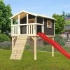KARIBU Benjamin Stelzenhaus, Terragrau, Nordische Fichte, 198x244x309cm, Mit Rutsche Rot Und Holzrampe -Gartenmöbel Geschäft 30416 14 01.jpg