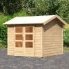 KARIBU Gartenhaus Theres 3, Naturbelassen, Fichtenholz 28mm, 270 X 244 X 242 Cm, Satteldach, Massivholzdach -Gartenmöbel Geschäft 30470 1 01.jpg