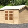 KARIBU Gartenhaus Theres 7, Naturbelassen, Fichtenholz 28mm, 337 X 304 X 250 Cm, Satteldach, Massivholzdach -Gartenmöbel Geschäft 30470 3 01.jpg