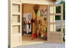 KARIBU Gartenhaus Theres 7, Naturbelassen, Fichtenholz 28mm, 337 X 304 X 250 Cm, Satteldach, Massivholzdach -Gartenmöbel Geschäft 30470 3 02.jpg
