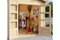 KARIBU Gartenhaus Theres 7, Naturbelassen, Fichtenholz 28mm, 648 X 304 X 250 Cm, Satteldach, Inkl. Dachausbauelement -Gartenmöbel Geschäft 30471 3 02.jpg