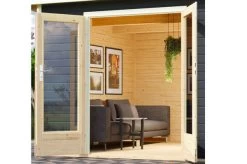 KARIBU Gartenhaus Radeburg 1, Terragrau, Fichtenholz 40mm, 346 X 309 X 229,5 Cm, Pultdach, Massivholzdach -Gartenmöbel Geschäft 30473 2 03.jpg